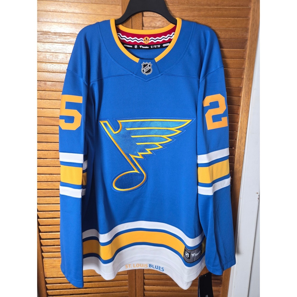 St. Louis Blues Jordan Kyrou Fanatics Breakaway Home Jersey Mens XL